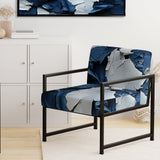 Bliss Of Happiness In Aegean Blue - Modern Arm Chair