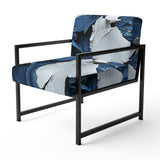 Bliss Of Happiness In Aegean Blue - Modern Arm Chair