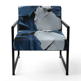Bliss Of Happiness In Aegean Blue - Modern Arm Chair