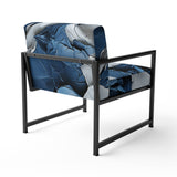 Bliss Of Happiness In Aegean Blue - Modern Arm Chair