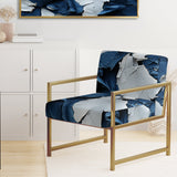 Bliss Of Happiness In Aegean Blue - Modern Arm Chair