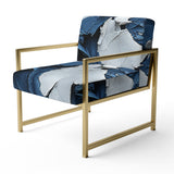 Bliss Of Happiness In Aegean Blue - Modern Arm Chair