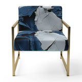 Bliss Of Happiness In Aegean Blue - Modern Arm Chair