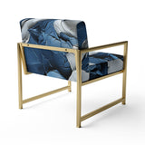 Bliss Of Happiness In Aegean Blue - Modern Arm Chair
