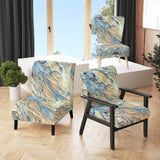Summer Memories Abstract In White And Blue - Upholstered Modern Accent Chairs