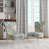 Summer Memories Abstract In White And Blue - Upholstered Modern Accent Chairs