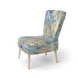Summer Memories Abstract In White And Blue - Upholstered Modern Accent Chairs