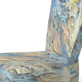 Summer Memories Abstract In White And Blue - Upholstered Modern Accent Chairs