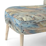 Summer Memories Abstract In White And Blue - Upholstered Modern Accent Chairs
