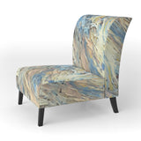Summer Memories Abstract In White And Blue - Upholstered Modern Accent Chairs