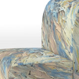 Summer Memories Abstract In White And Blue - Upholstered Modern Accent Chairs