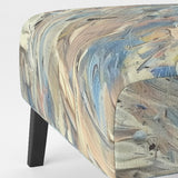 Summer Memories Abstract In White And Blue - Upholstered Modern Accent Chairs