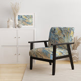 Summer Memories Abstract In White And Blue - Upholstered Modern Accent Chairs
