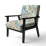 Summer Memories Abstract In White And Blue - Upholstered Modern Accent Chairs