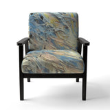 Summer Memories Abstract In White And Blue - Upholstered Modern Accent Chairs