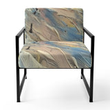 Summer Memories Abstract In White And Blue - Upholstered Modern Accent Chairs