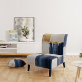 A Touch Of Gold And Kings Blue - Modern Arm Chair