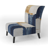 A Touch Of Gold And Kings Blue - Modern Arm Chair