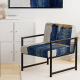 A Touch Of Gold And Kings Blue - Modern Arm Chair