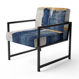 A Touch Of Gold And Kings Blue - Modern Arm Chair