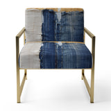 A Touch Of Gold And Kings Blue - Modern Arm Chair
