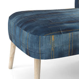 Fabric Of Time Abstract Blue And Gold - Modern Accent Side Chair