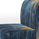 Fabric Of Time Abstract Blue And Gold - Modern Accent Side Chair