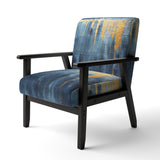 Fabric Of Time Abstract Blue And Gold - Modern Accent Side Chair