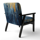 Fabric Of Time Abstract Blue And Gold - Modern Accent Side Chair