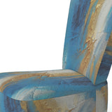 Sudden Sensuality Abstract Turquoise And Gold - Upholstered Modern Accent Chairs