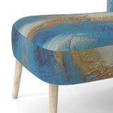 Sudden Sensuality Abstract Turquoise And Gold - Upholstered Modern Accent Chairs