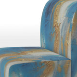 Sudden Sensuality Abstract Turquoise And Gold - Upholstered Modern Accent Chairs
