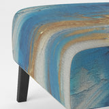 Sudden Sensuality Abstract Turquoise And Gold - Upholstered Modern Accent Chairs