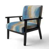 Sudden Sensuality Abstract Turquoise And Gold - Upholstered Modern Accent Chairs