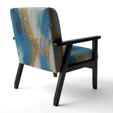 Sudden Sensuality Abstract Turquoise And Gold - Upholstered Modern Accent Chairs