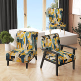 Squared Ceremony Abstract Expressionism - Upholstered Modern Accent Chairs