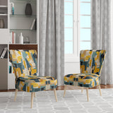 Squared Ceremony Abstract Expressionism - Upholstered Modern Accent Chairs