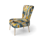 Squared Ceremony Abstract Expressionism - Upholstered Modern Accent Chairs