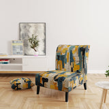 Squared Ceremony Abstract Expressionism - Upholstered Modern Accent Chairs