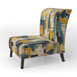 Squared Ceremony Abstract Expressionism - Upholstered Modern Accent Chairs