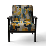 Squared Ceremony Abstract Expressionism - Upholstered Modern Accent Chairs