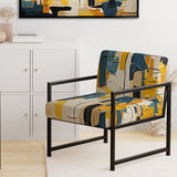 Squared Ceremony Abstract Expressionism - Upholstered Modern Accent Chairs