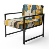Squared Ceremony Abstract Expressionism - Upholstered Modern Accent Chairs