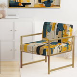 Squared Ceremony Abstract Expressionism - Upholstered Modern Accent Chairs