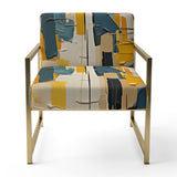 Squared Ceremony Abstract Expressionism - Upholstered Modern Accent Chairs