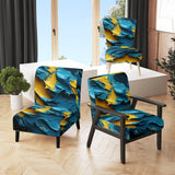 Rough Love Slavic Abstract Painting Yellow Blue - Modern Arm Chair
