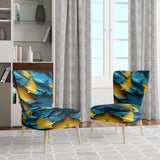 Rough Love Slavic Abstract Painting Yellow Blue - Modern Arm Chair