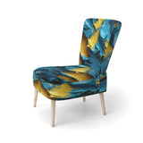 Rough Love Slavic Abstract Painting Yellow Blue - Modern Arm Chair