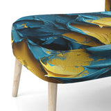 Rough Love Slavic Abstract Painting Yellow Blue - Modern Arm Chair