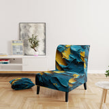 Rough Love Slavic Abstract Painting Yellow Blue - Modern Arm Chair